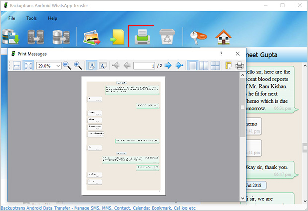 imprimir conversas WhatsApp diretamente do Android