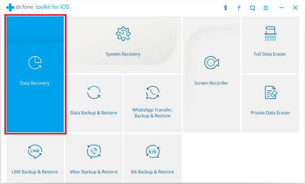 select Data Recovery mode of the tool