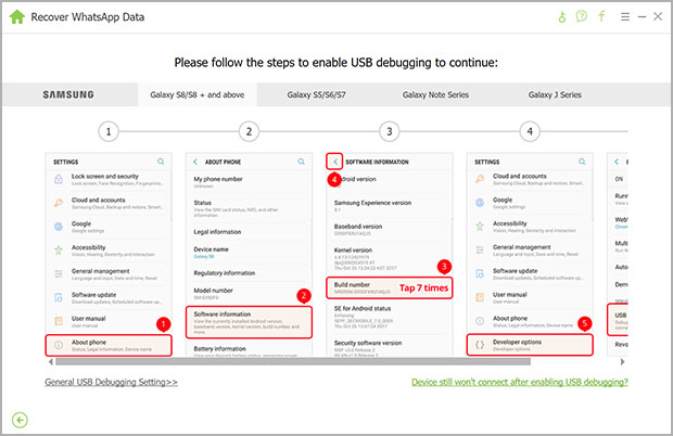 USB debug your Android device